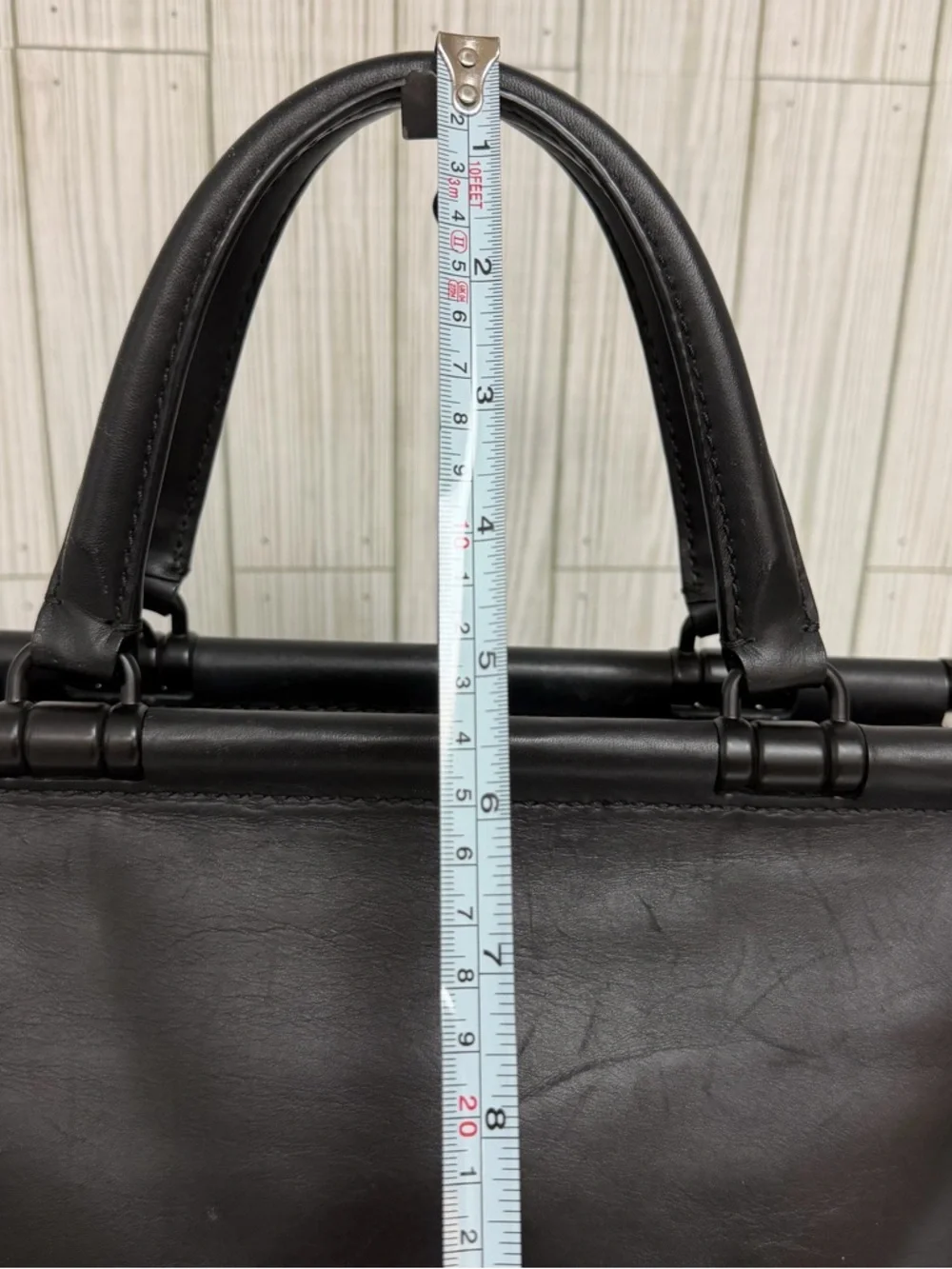 Coach Black Leather & Suede Satchel Top Handle Bag Turnlock Crossbody Purse